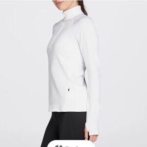 NEW DSG Womens M Run Grid 1/4 Zip Pullover Cold Gear Moisture Wicking Pure White